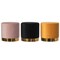 Modern Round Velvet Fabric Standard Ottoman Stool with Gold Base